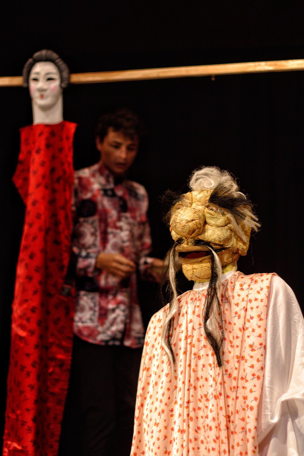 Titiritero con marionetas